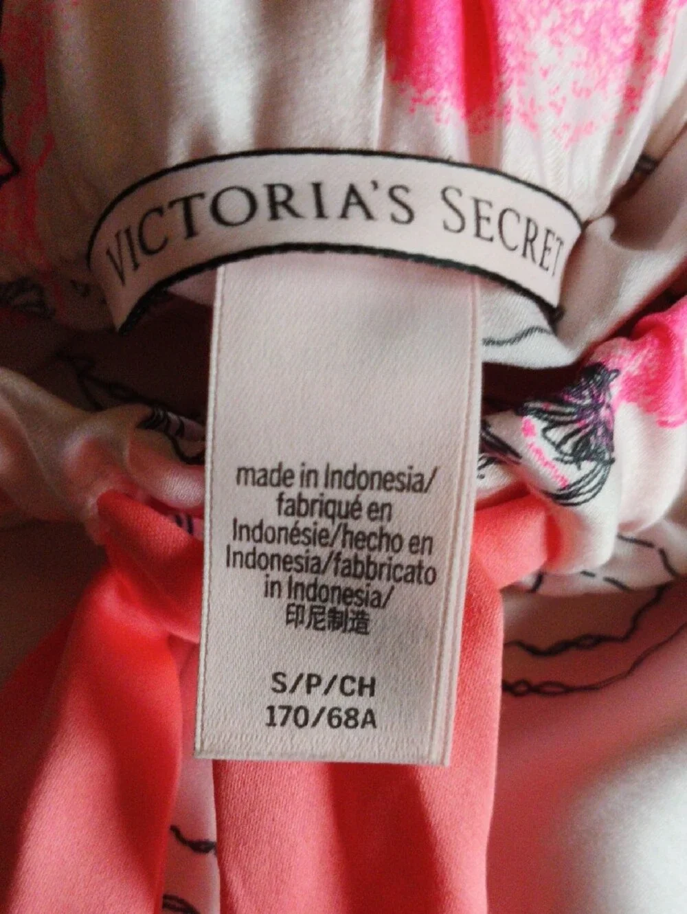 Victoria's Secret Silk Lounge Pants with Neon Pink & Coral Floral Print S NWOT - Picture 2 of 8